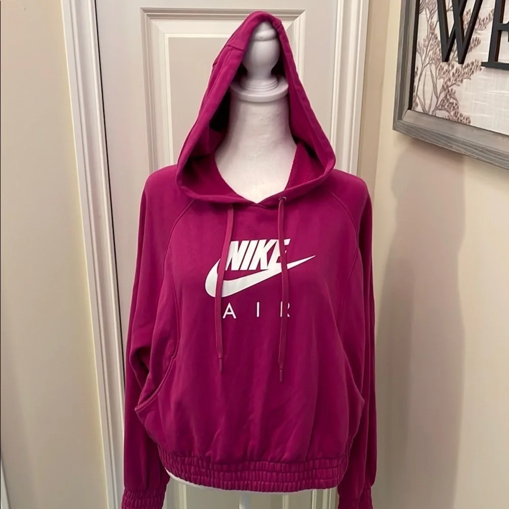 Nike Air Oversized Loose Fit Baggy Cropped Hoodie Long Sleeve Large